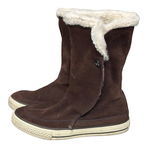 Converse Chuck Taylor Chucks Brown Suede Winter Boots - Junior Size 3 - Picture 3 of 8